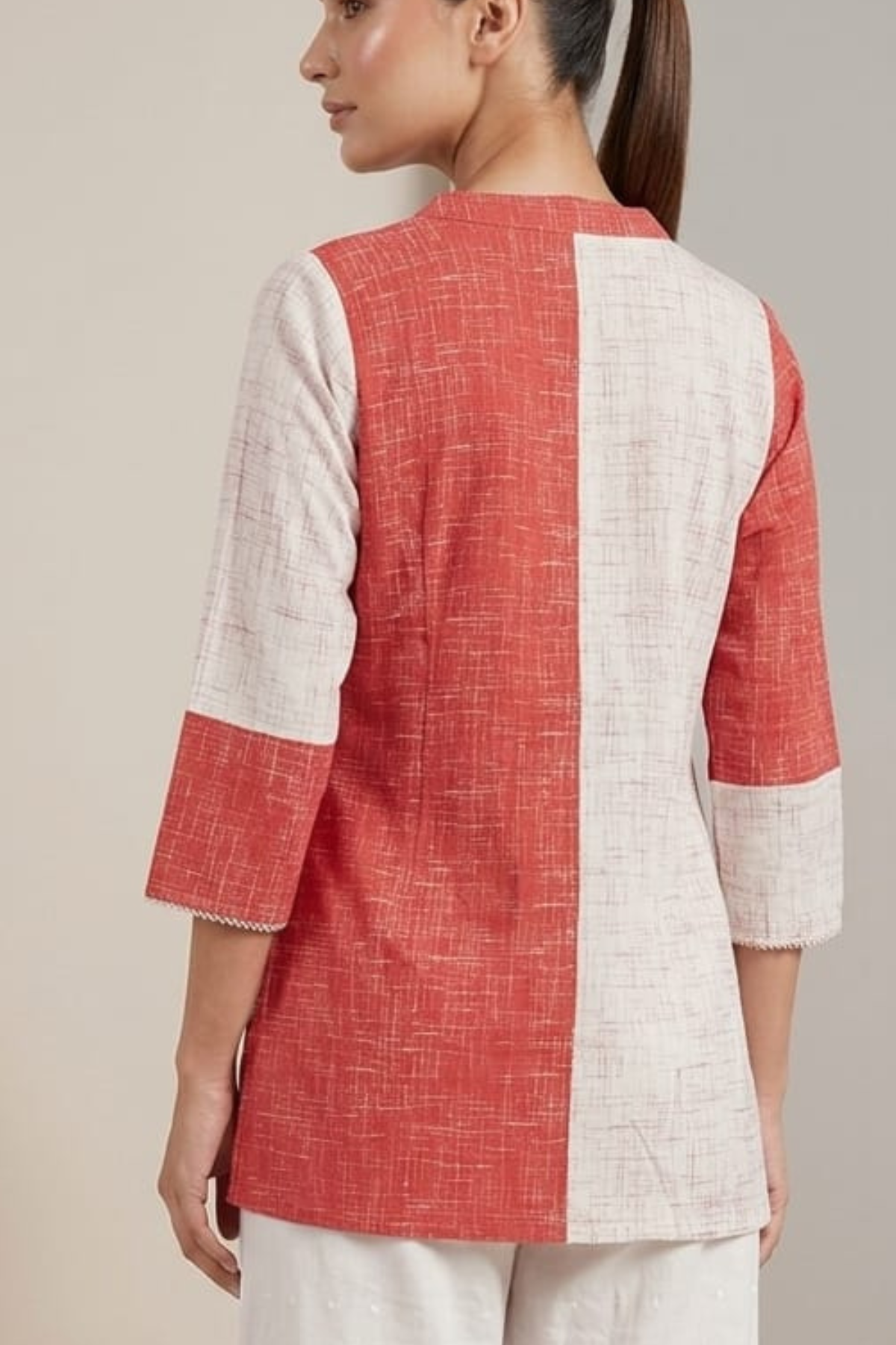 Rayon Striped Short Kurti