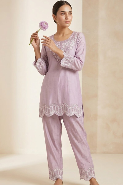 Muslin Embroidery Co-ord Set