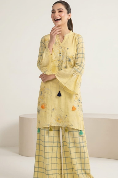 Rayon Foil Gold Printed Kurti Set