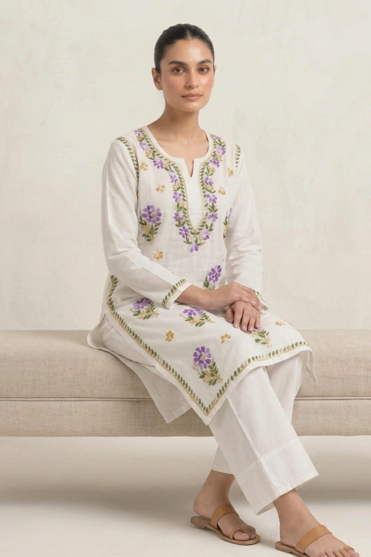 Premium Rayon Multi Thread Handwork Kurti
