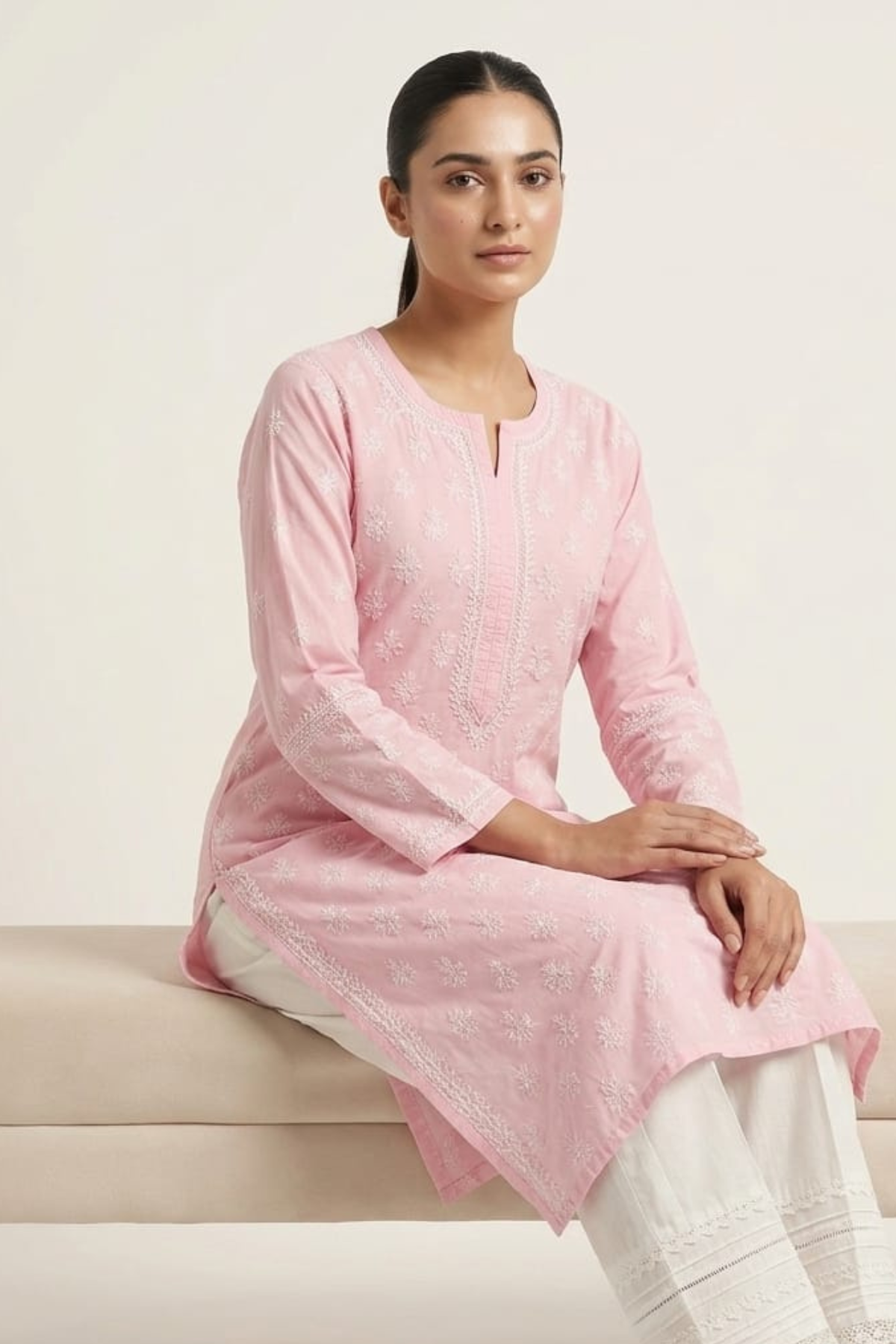 Premium Cotton Buti Jaal H/W Kurti