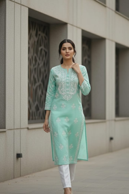 Heavy Ghaspatti Chikan Kurti