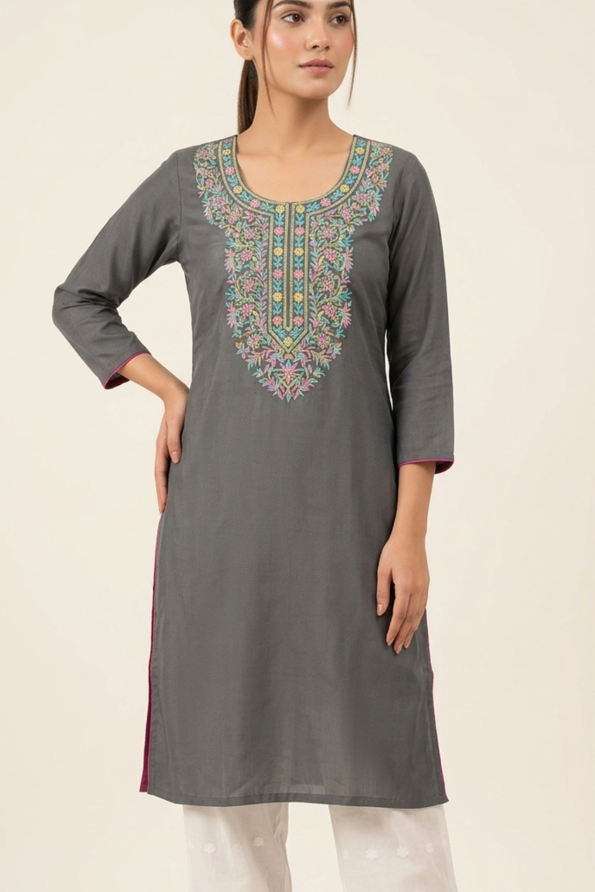 Front Embroidery Kurti