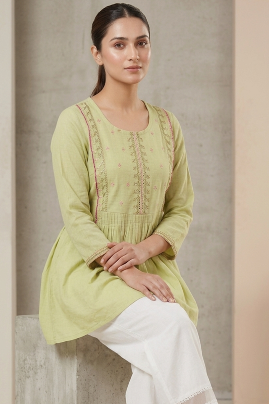 Cotton Embroidery Short Top
