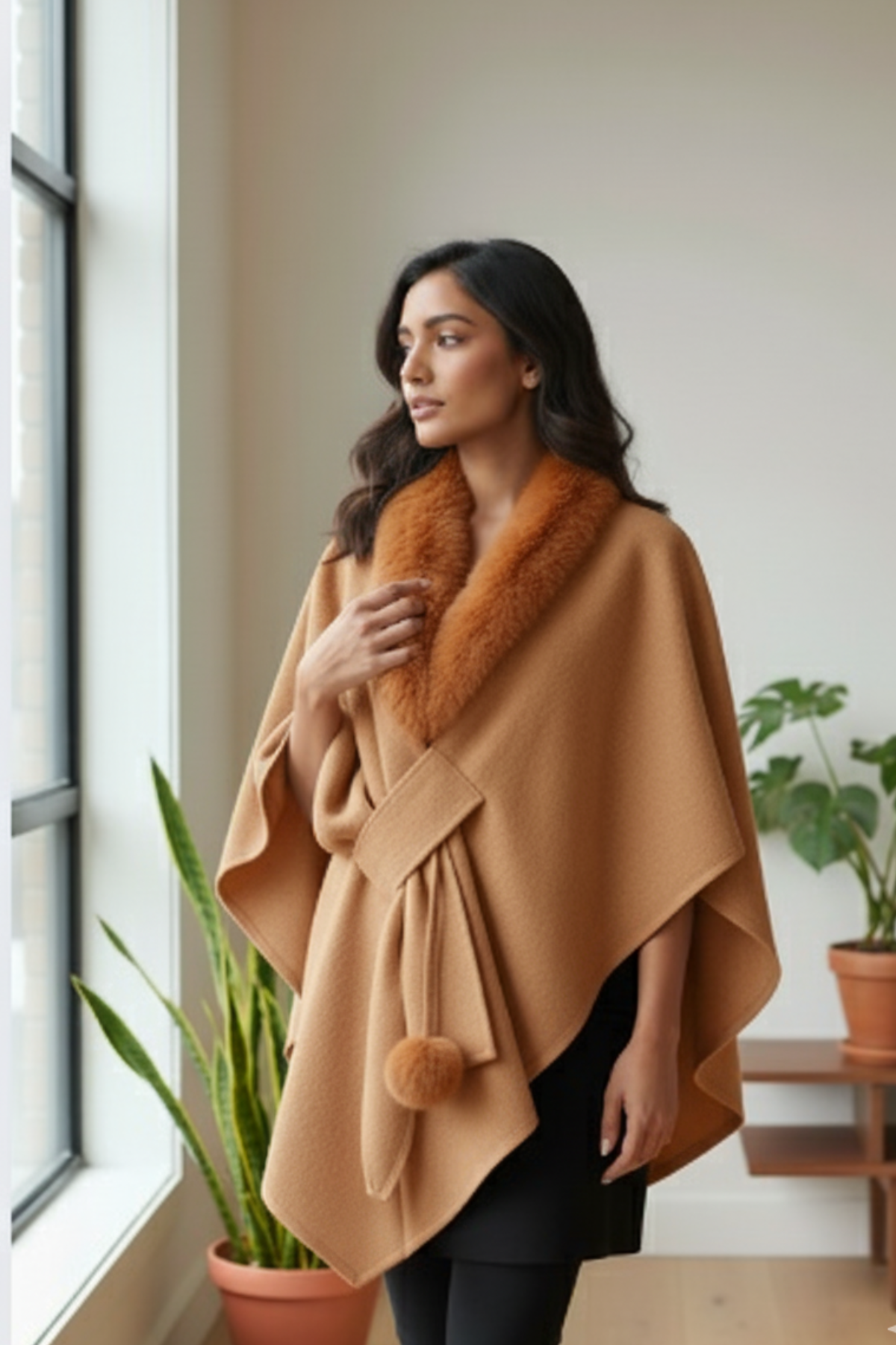 The Wrap Fur Cape (Free Size)