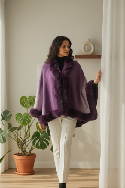 Faux Fur Winter Poncho