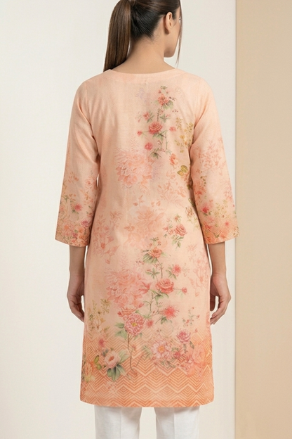 Pure Muslin Placement Print Kurti
