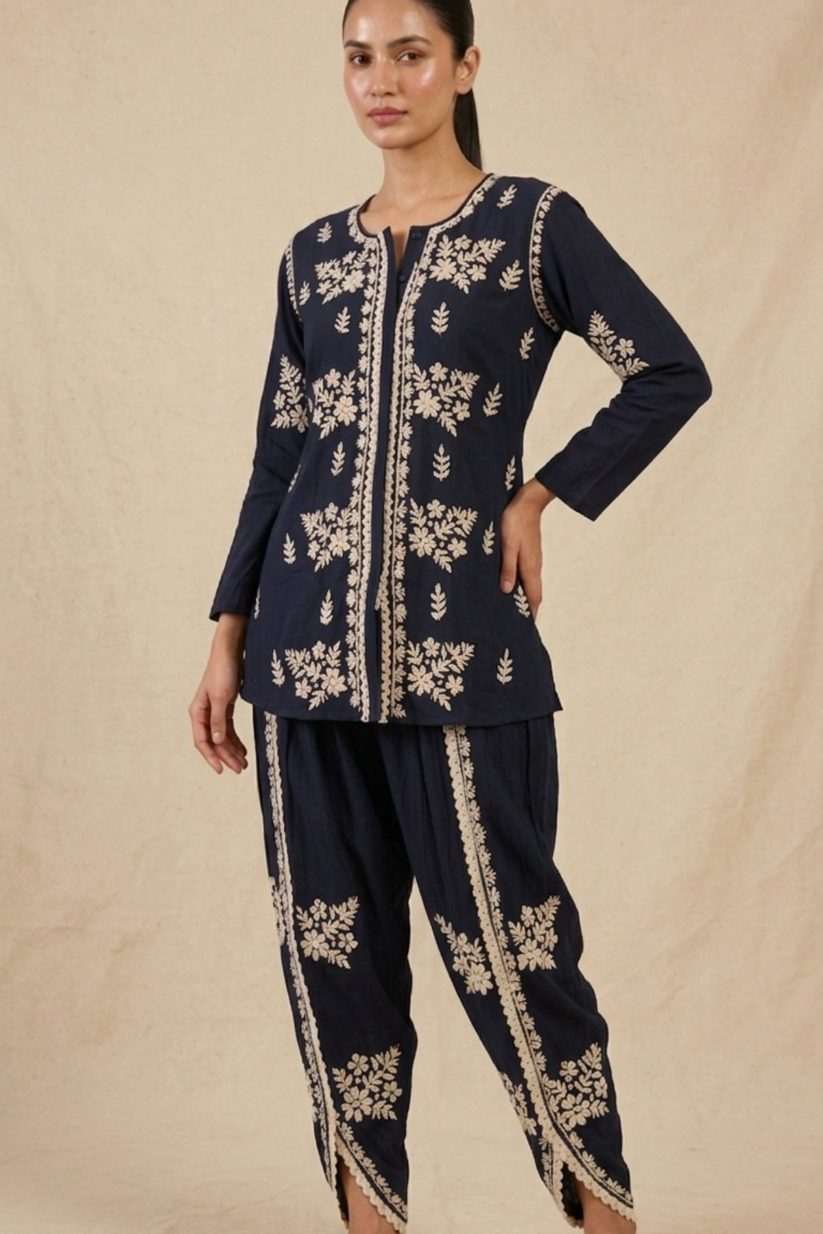 Premium Rayon Handwork Dhoti Set