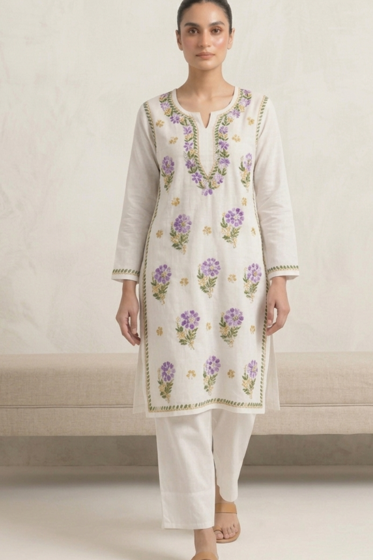 Premium Rayon Multi Thread Handwork Kurti