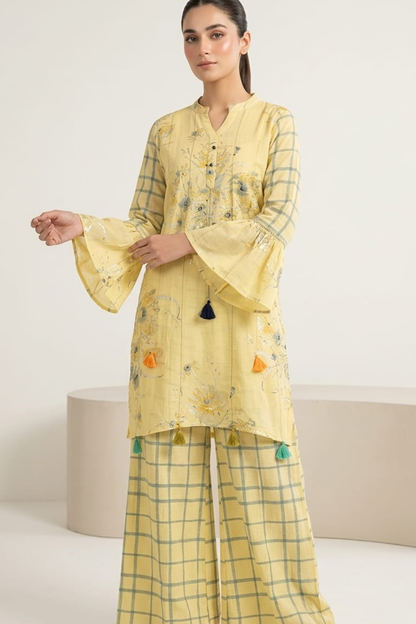 Rayon Foil Gold Printed Kurti Set