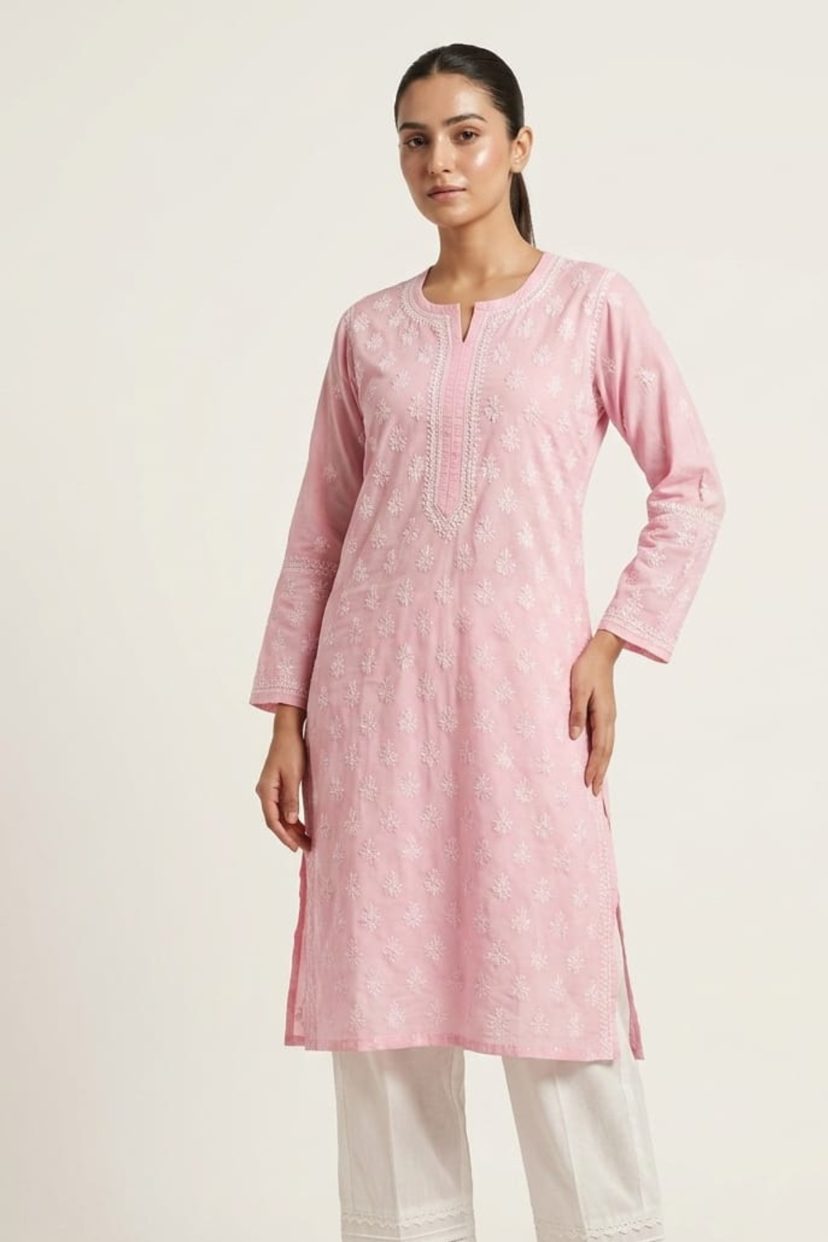 Premium Cotton Buti Jaal H/W Kurti