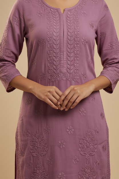 Premium Modal Tone To Tone Handwork Plazo Set
