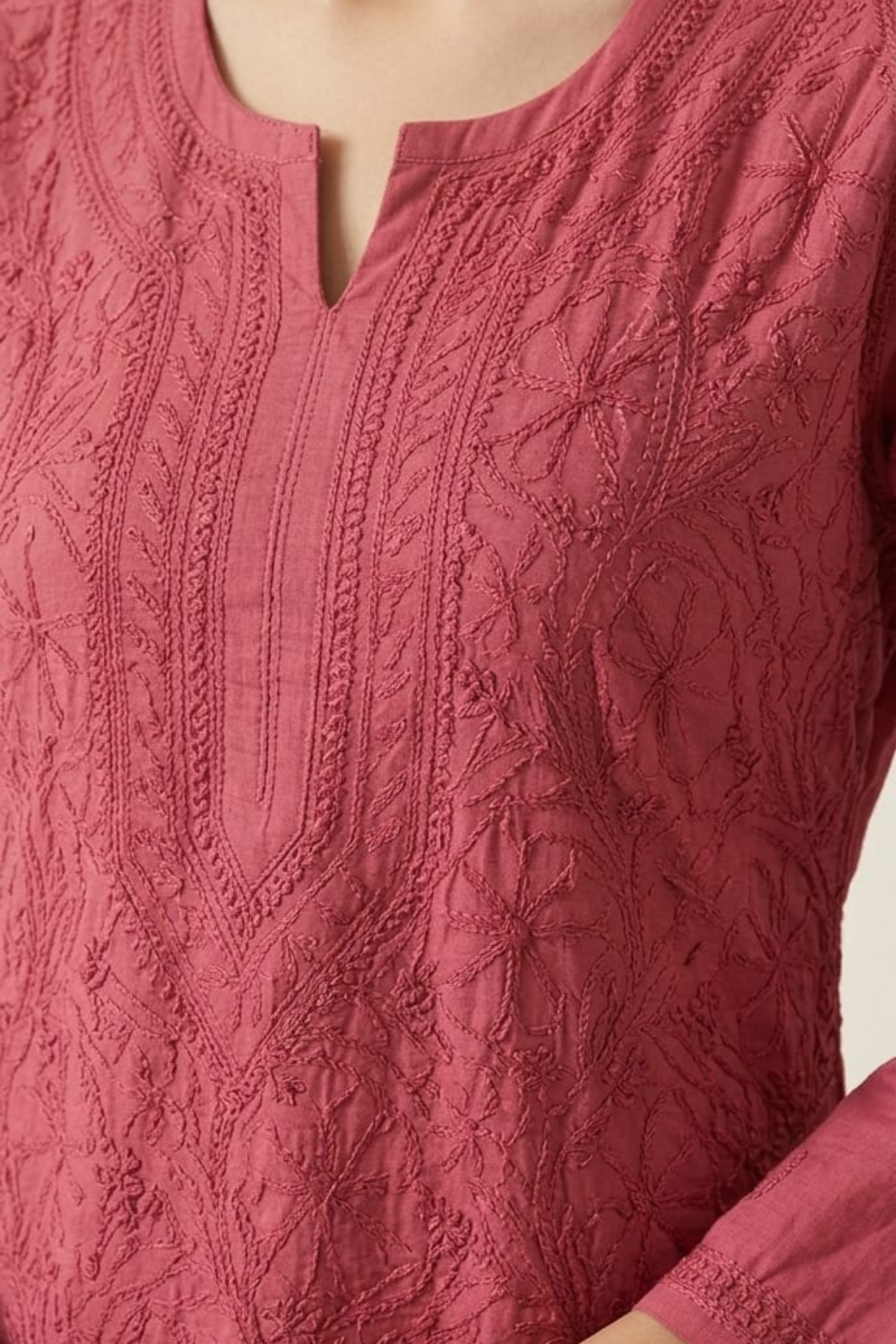 Premium Muslin Jaal Handwork Kurti