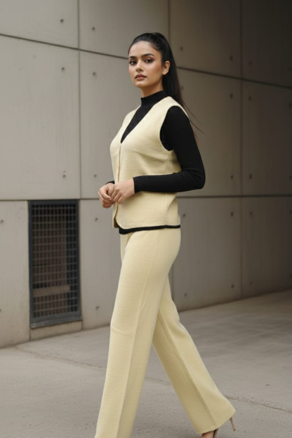 Stretch Knit Waistcoat Co-ord Set | Free Size | Size-Inclusive Fit