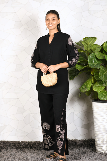 Black shirts and pants women