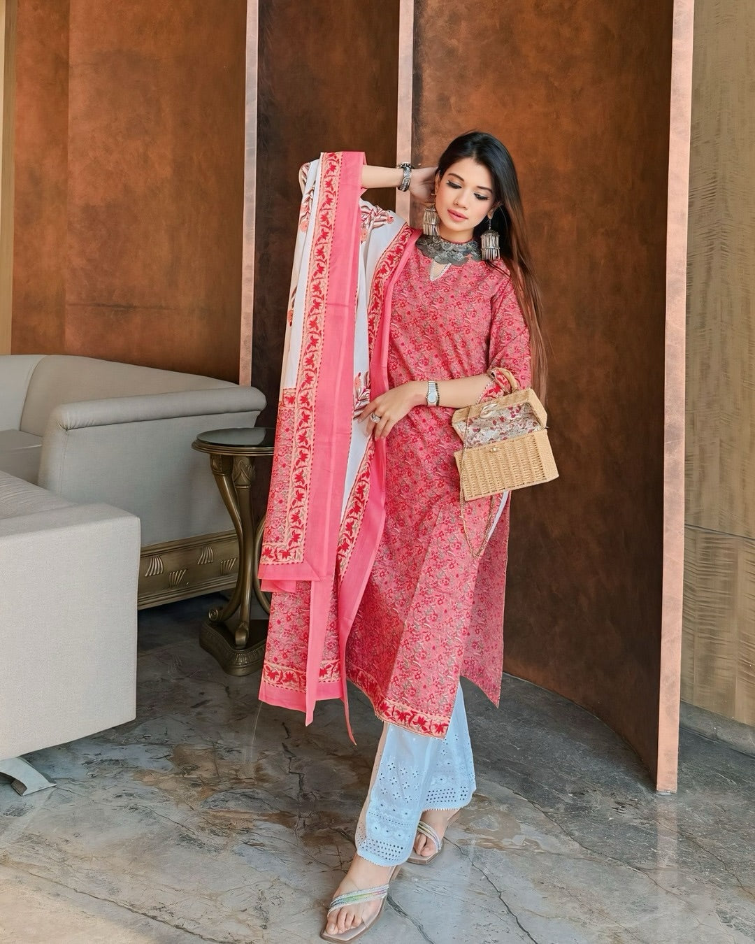 Jasmine Kurti Dupatta Plazo Set