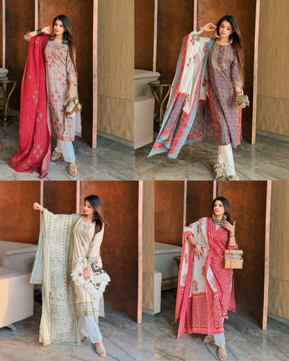 Wildflower Kurta Dupatta Plazo- 3 pc Set