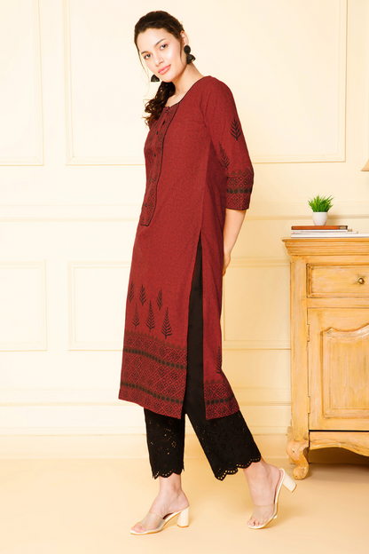 Maroon Kurti Set for Women