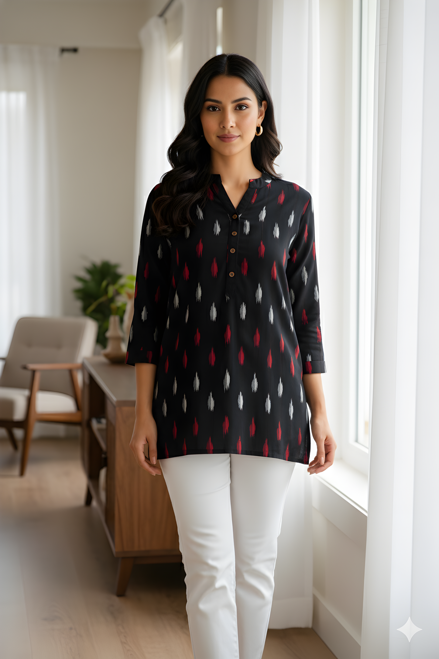 Midnight Melody Ikat Top