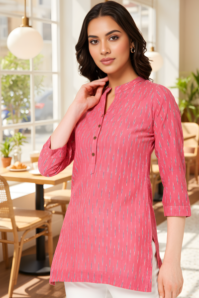 Rose Mist Ikat Top
