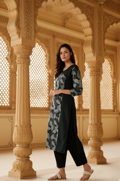 Shadowed Botanical Kurti