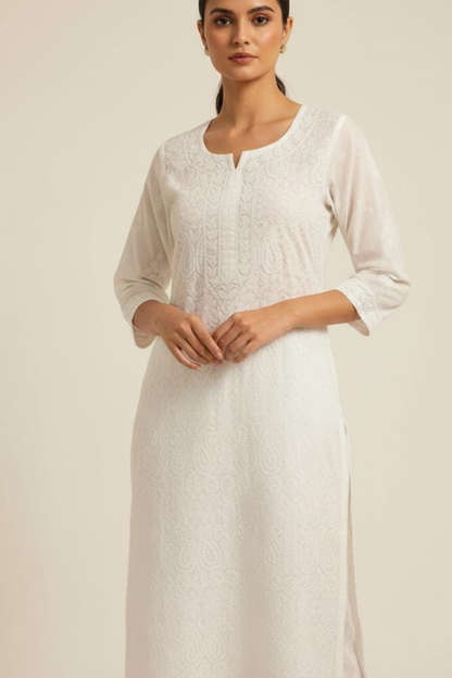 Heavy Jaal Chikankari Kurti