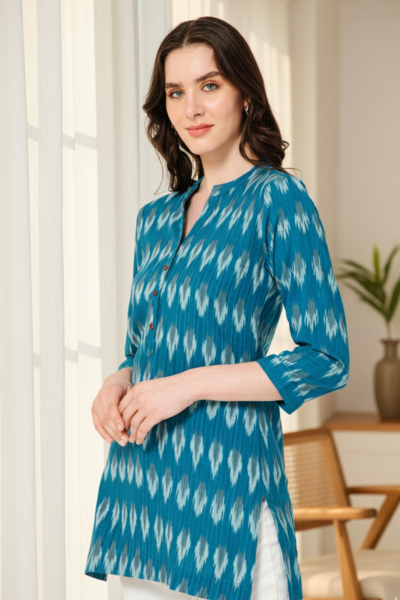 Water Mist Ikat Top