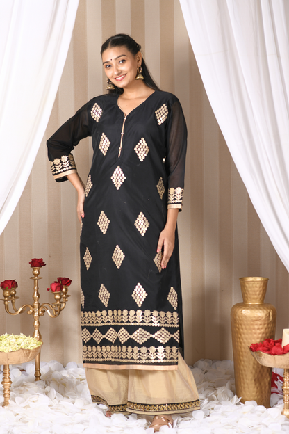 black gota patti suit