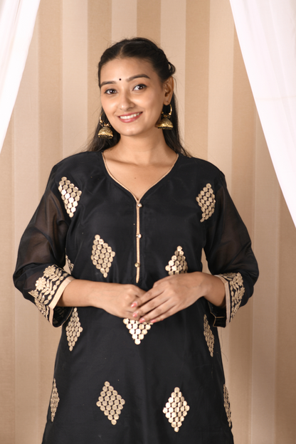 black sharara set for wedding