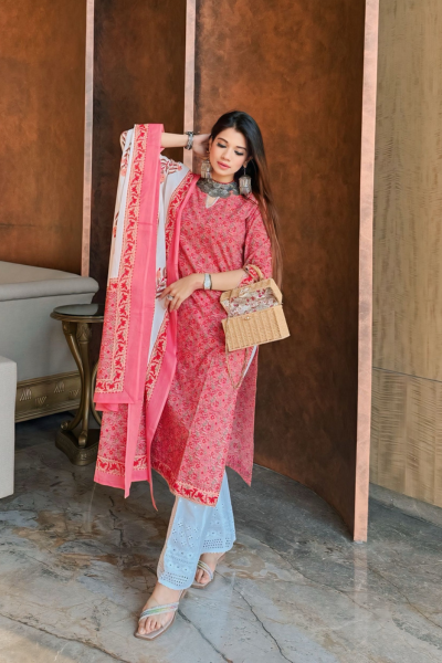 Jasmine Kurti Dupatta Plazo Set