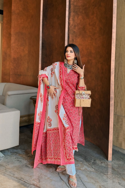 Jasmine Kurti Dupatta Plazo Set