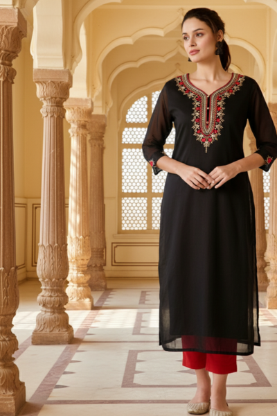 chanderi kurti