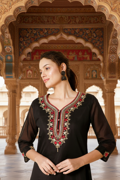 chanderi silk kurtis