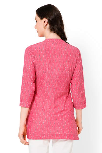 cotton rose mist ikat top women