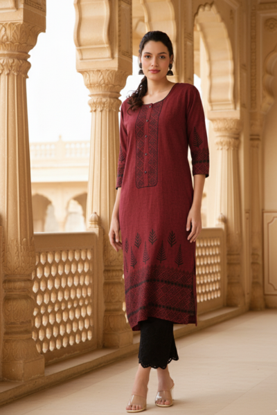 crimson red kurti
