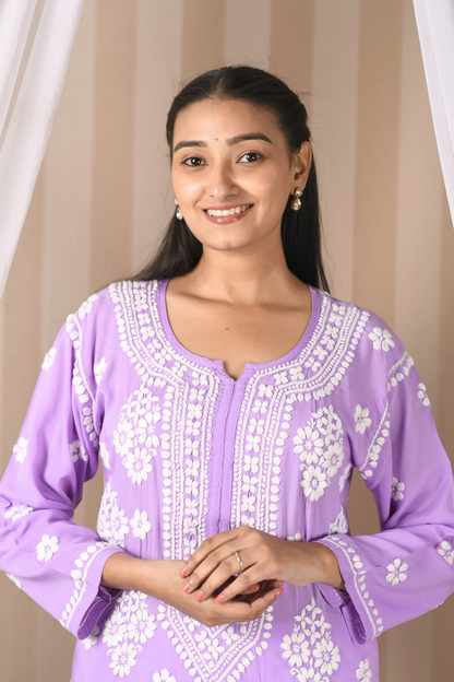 frosted lilac kurti set
