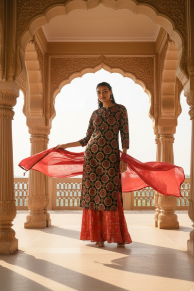 kurta sharara set with dupatta