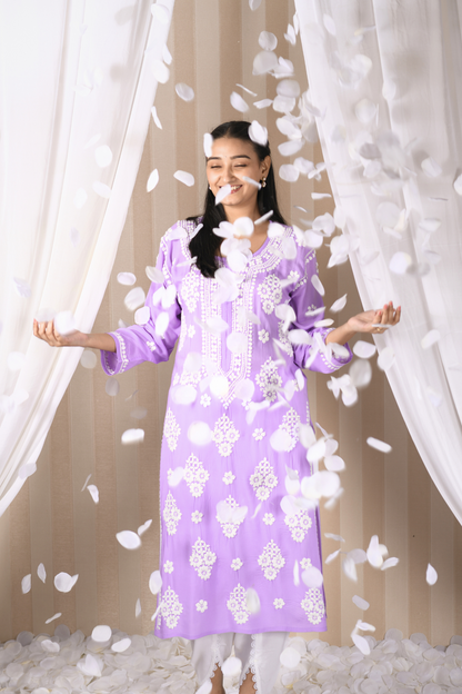 lavender purple kurti set
