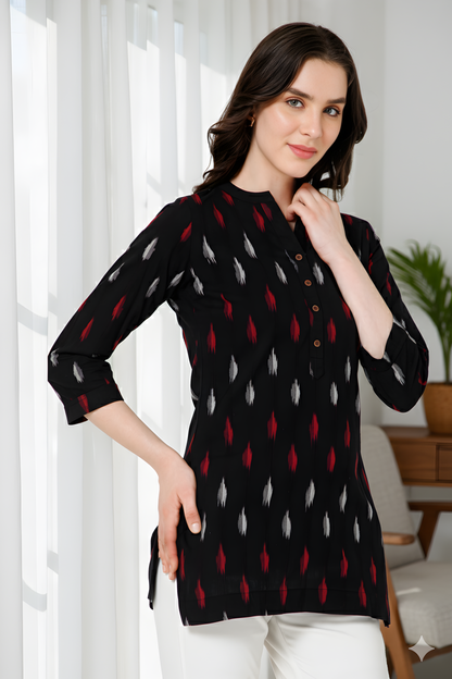 Midnight Melody Ikat Top