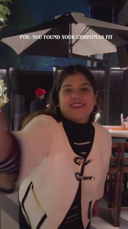 Outlined Black n White Cardigan