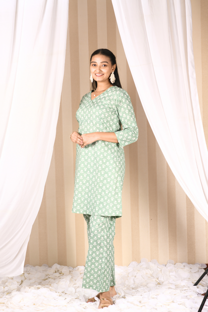 printed cord set for women