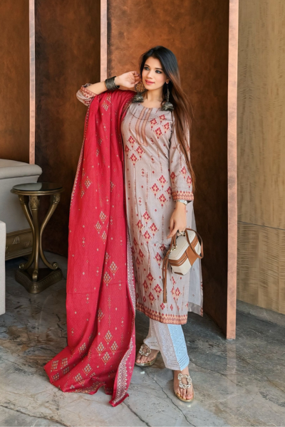 Rustic Rosé Kurta Dupatta Set