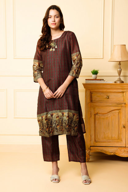 short kurti and pant set for women