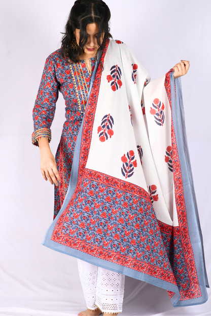 short kurti palazzo dupatta set