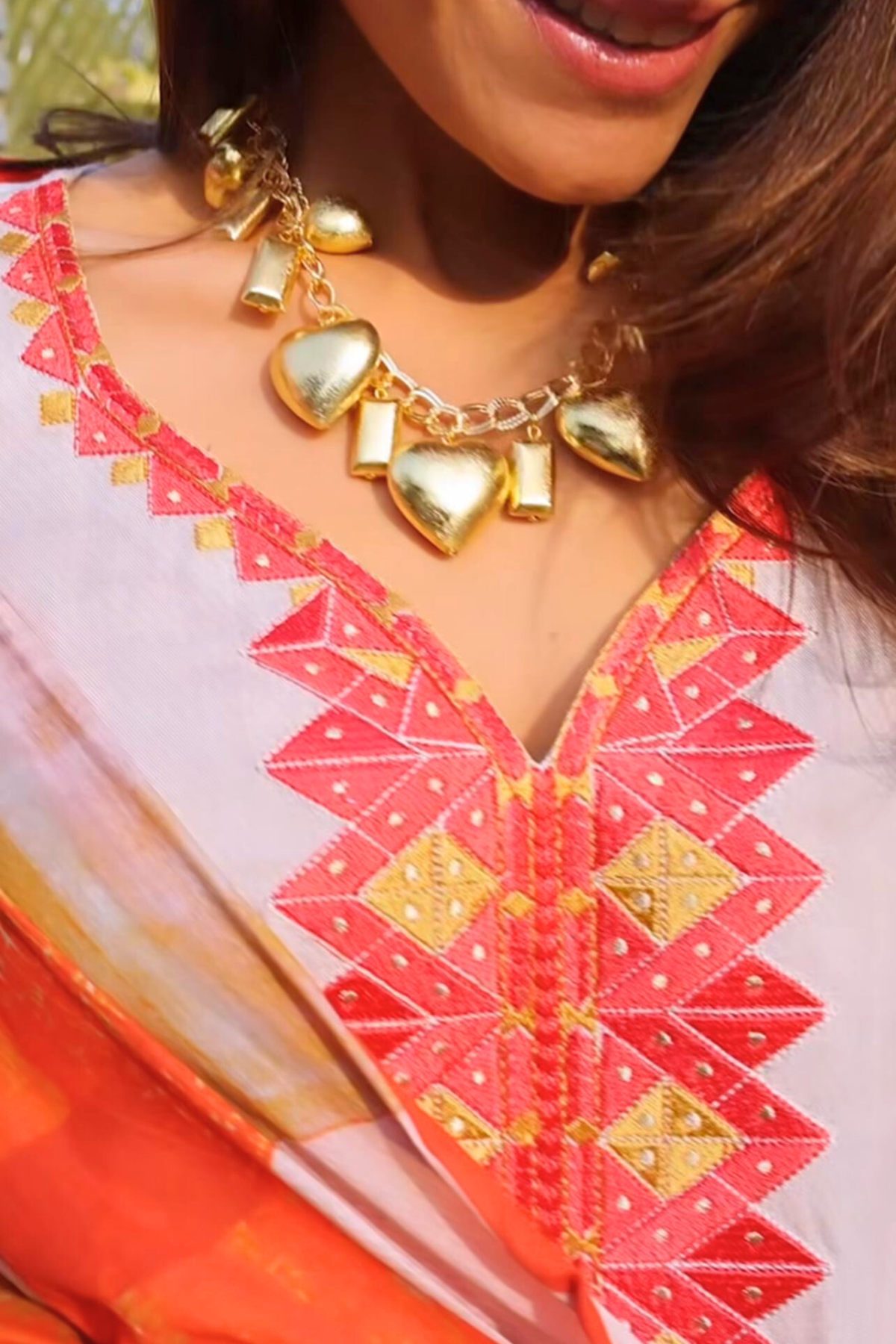 women fire and ice kurta & dupatta