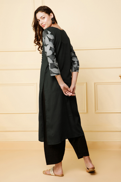 women shadowed botanical kurti
