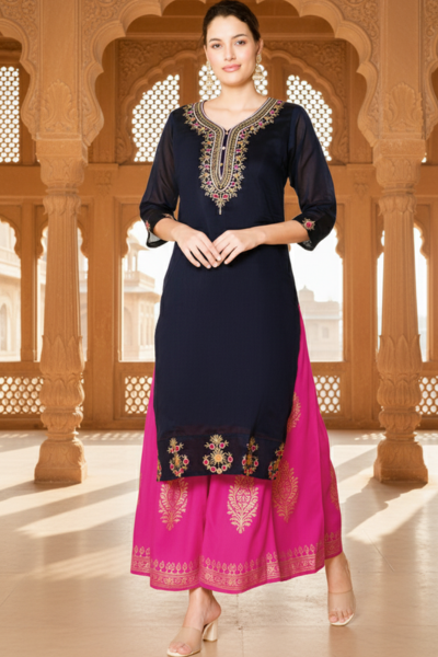 zari work kurti design